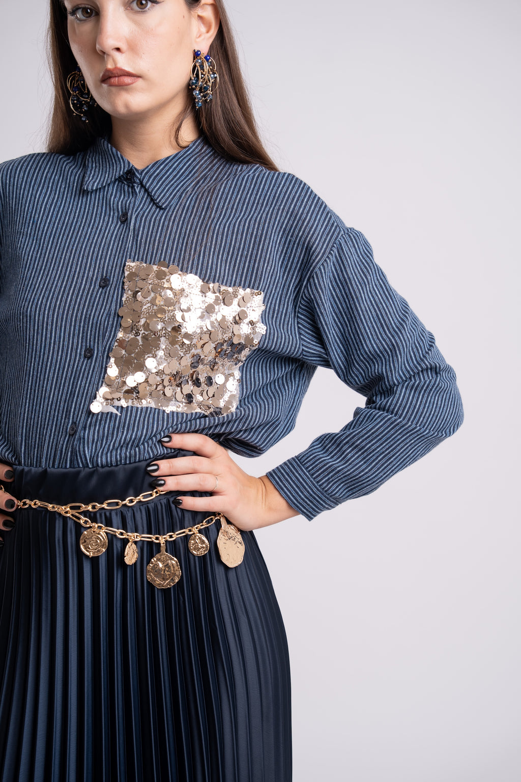 CAMICIA TASCHINO PAILLETTES