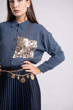 CAMICIA TASCHINO PAILLETTES