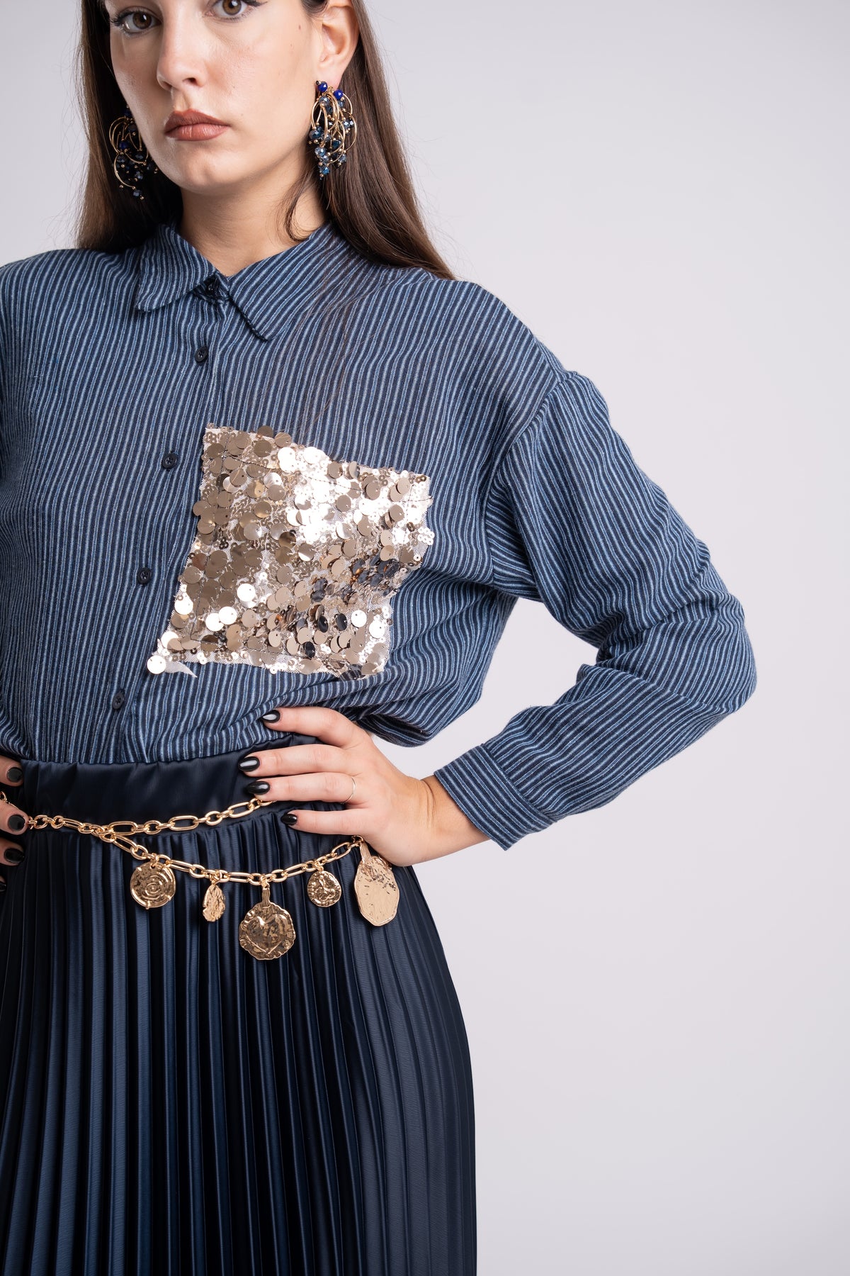CAMICIA TASCHINO PAILLETTES
