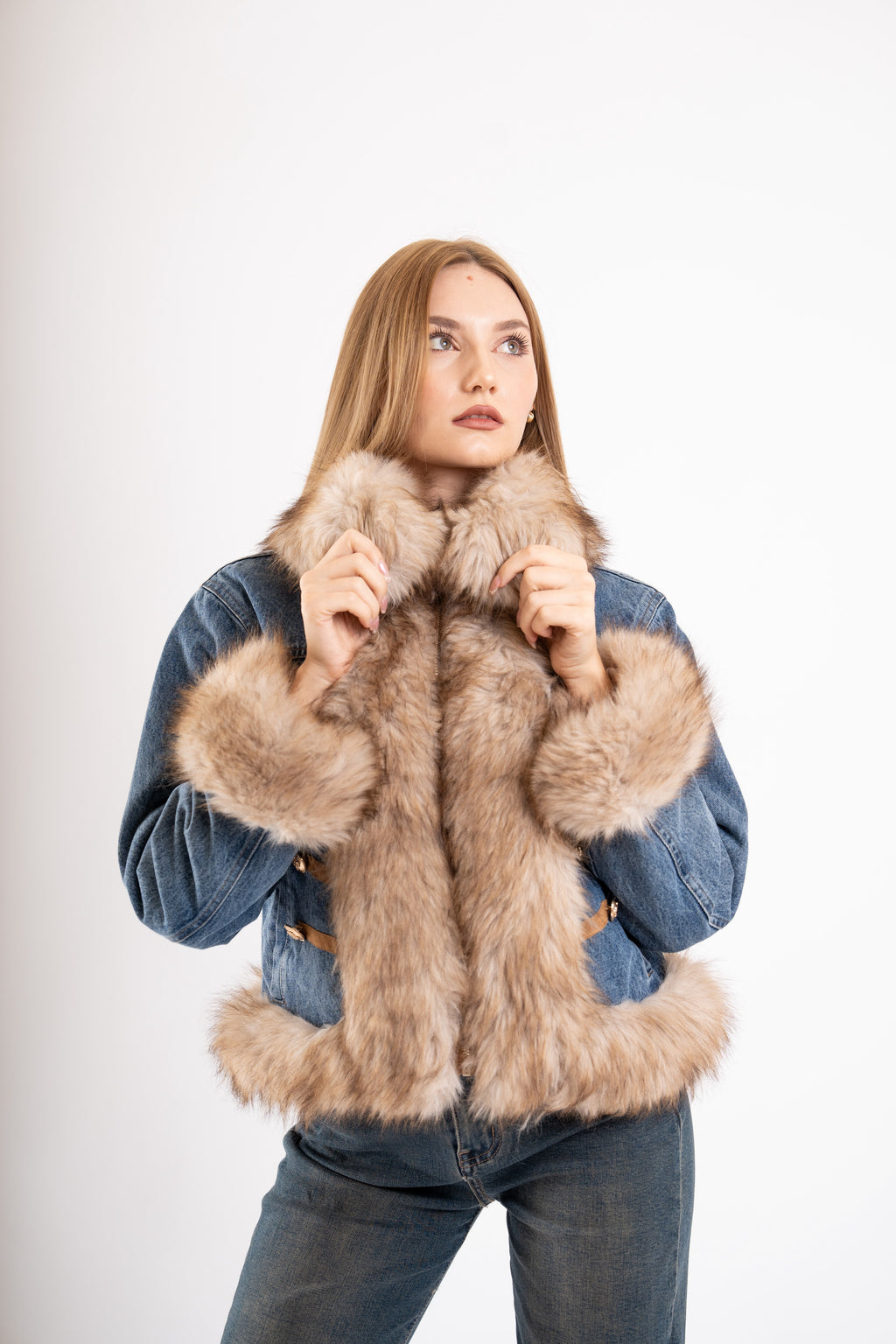 GIUBBOTTO DENIM PELLICCIA