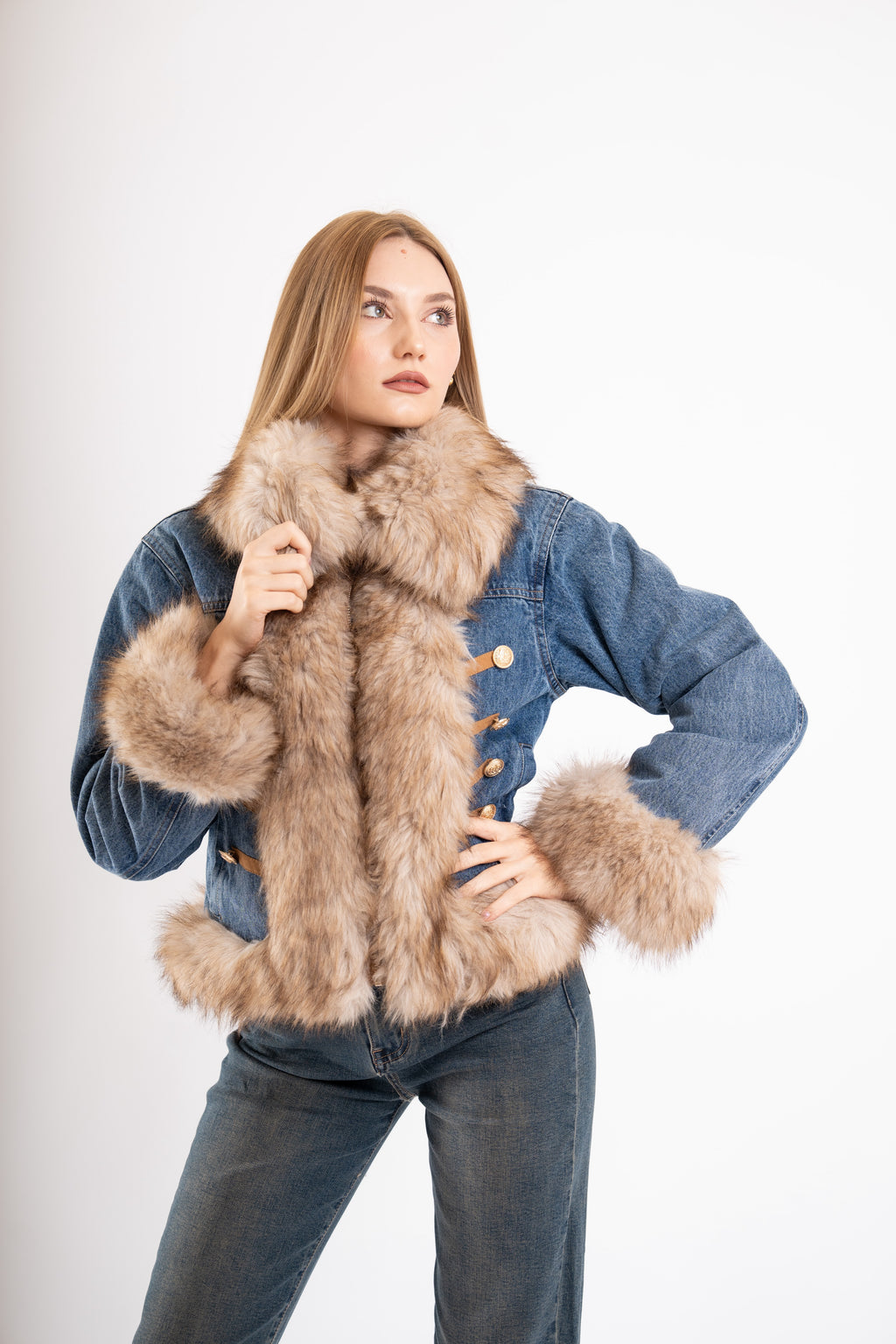 GIUBBOTTO DENIM PELLICCIA